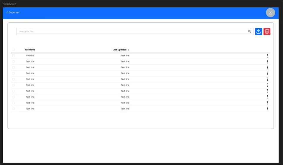 Figma design of the file overview
